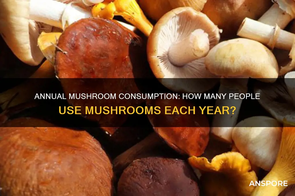 how many people use mushrooms in a year