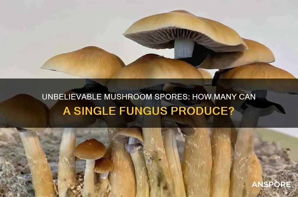 how many spores can a single mushroom spores have