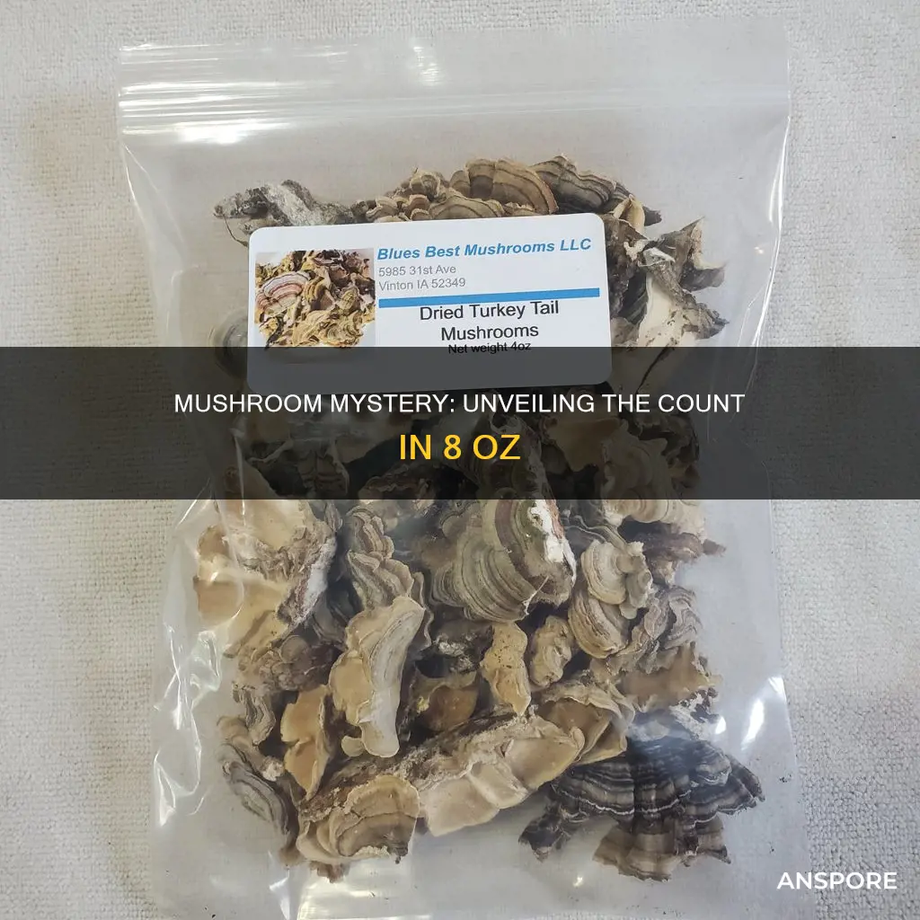 how many white button mushrooms in 8 oz