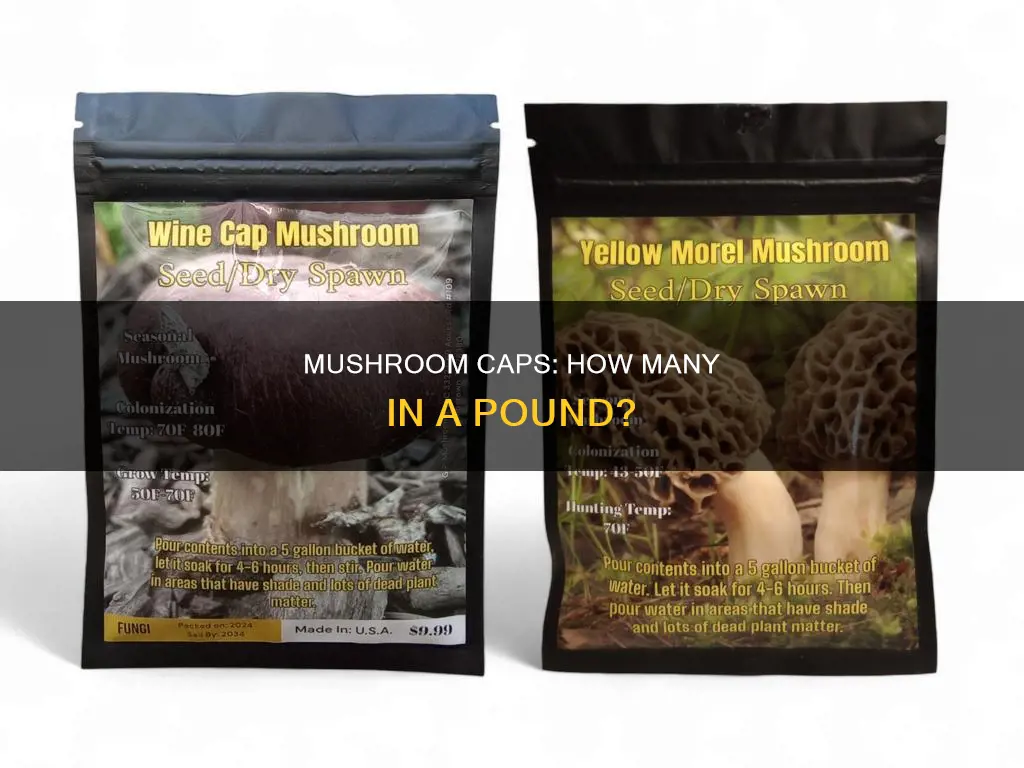 how many whole mushrooms caps in a pound