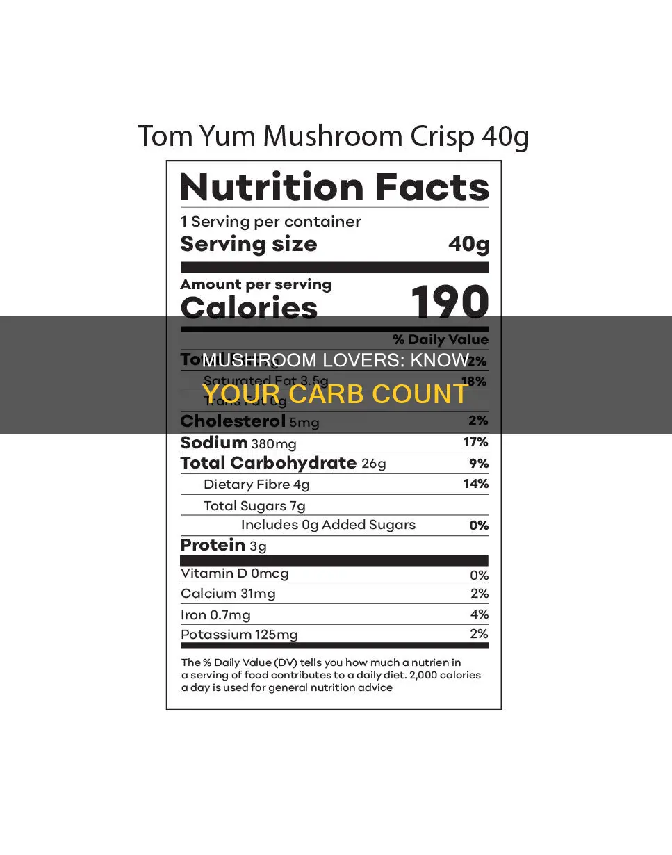 how manycarbs in 4 medium button mushrooms