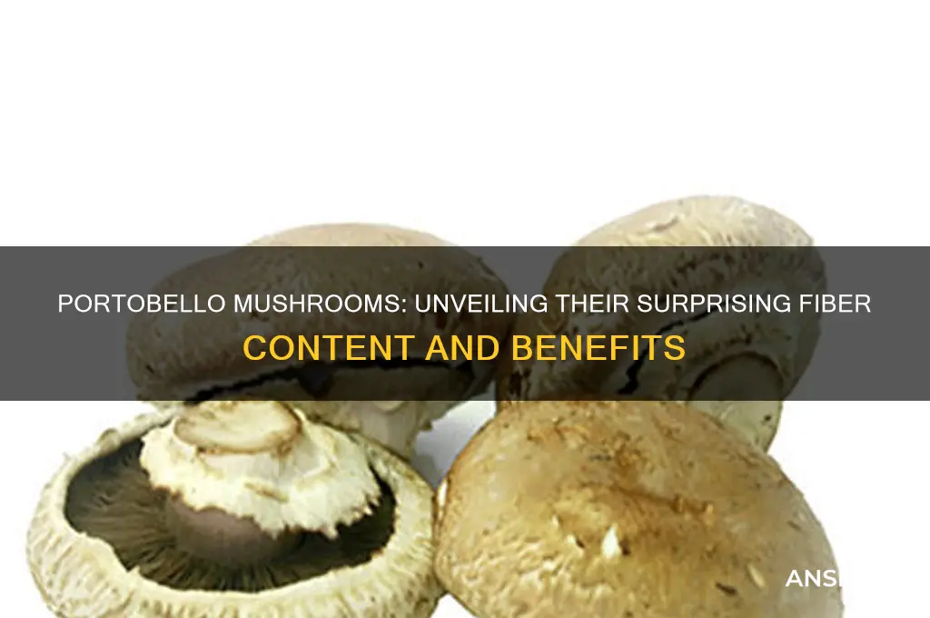 how much fiber in a portobello mushroom