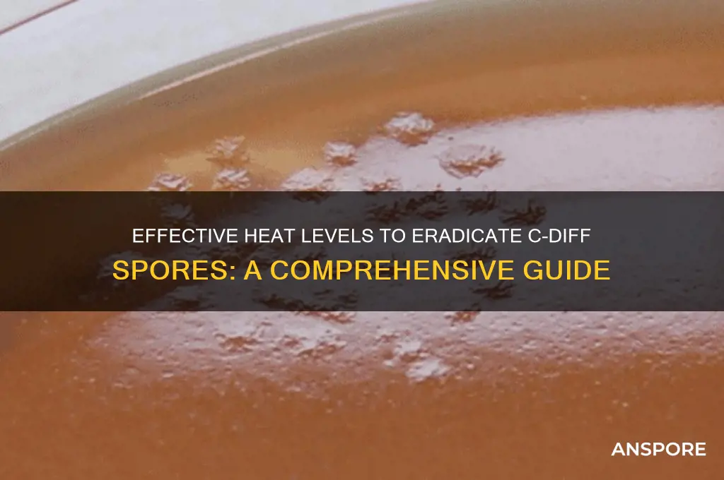how much heat to kill c-diff spores