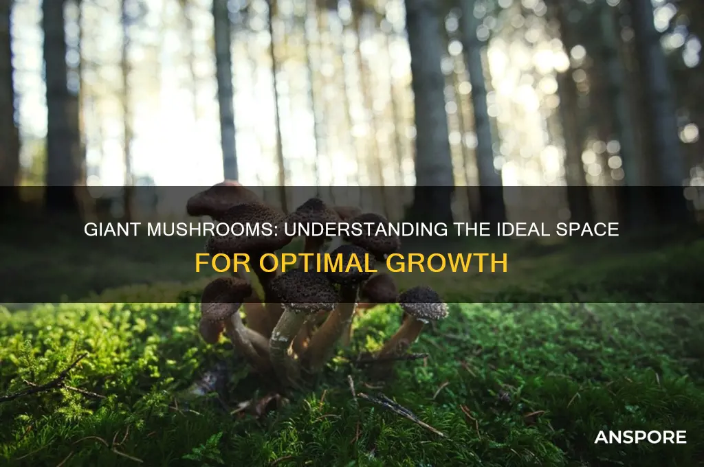 how much space does a giant mushroom need to grow