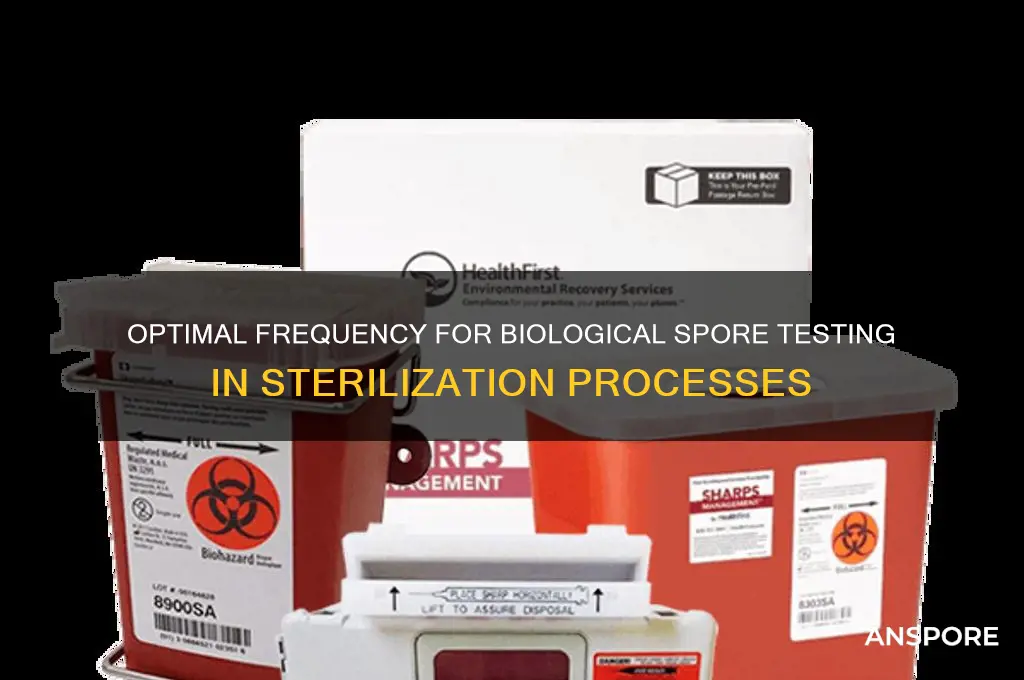 how often should biological spore testing be carried out
