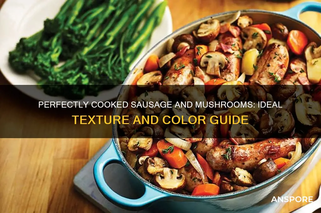 how should cooked sausage mushrooms look like