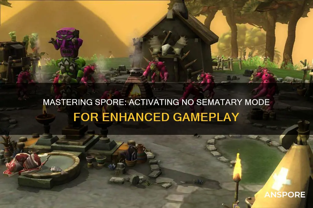 how to activate no sematary mode in spore