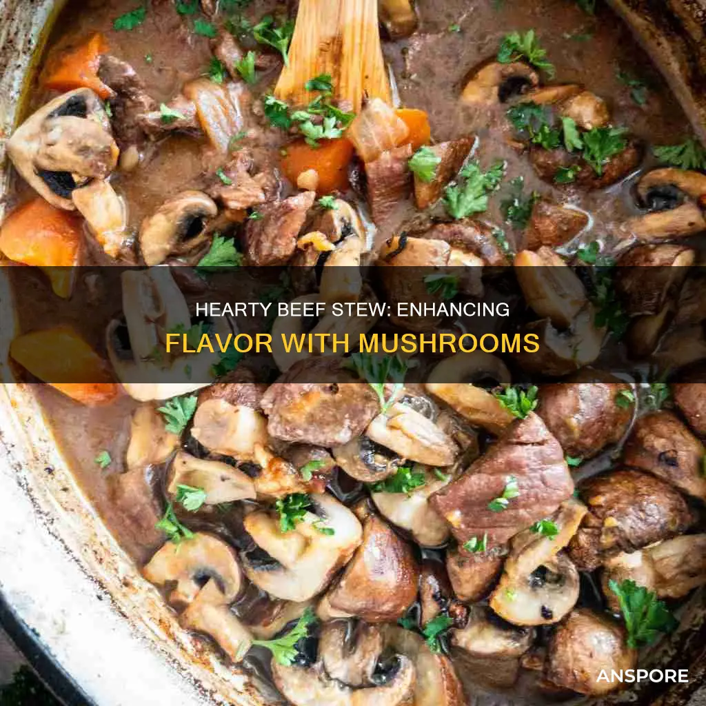 how to add mushrooms to beef stew