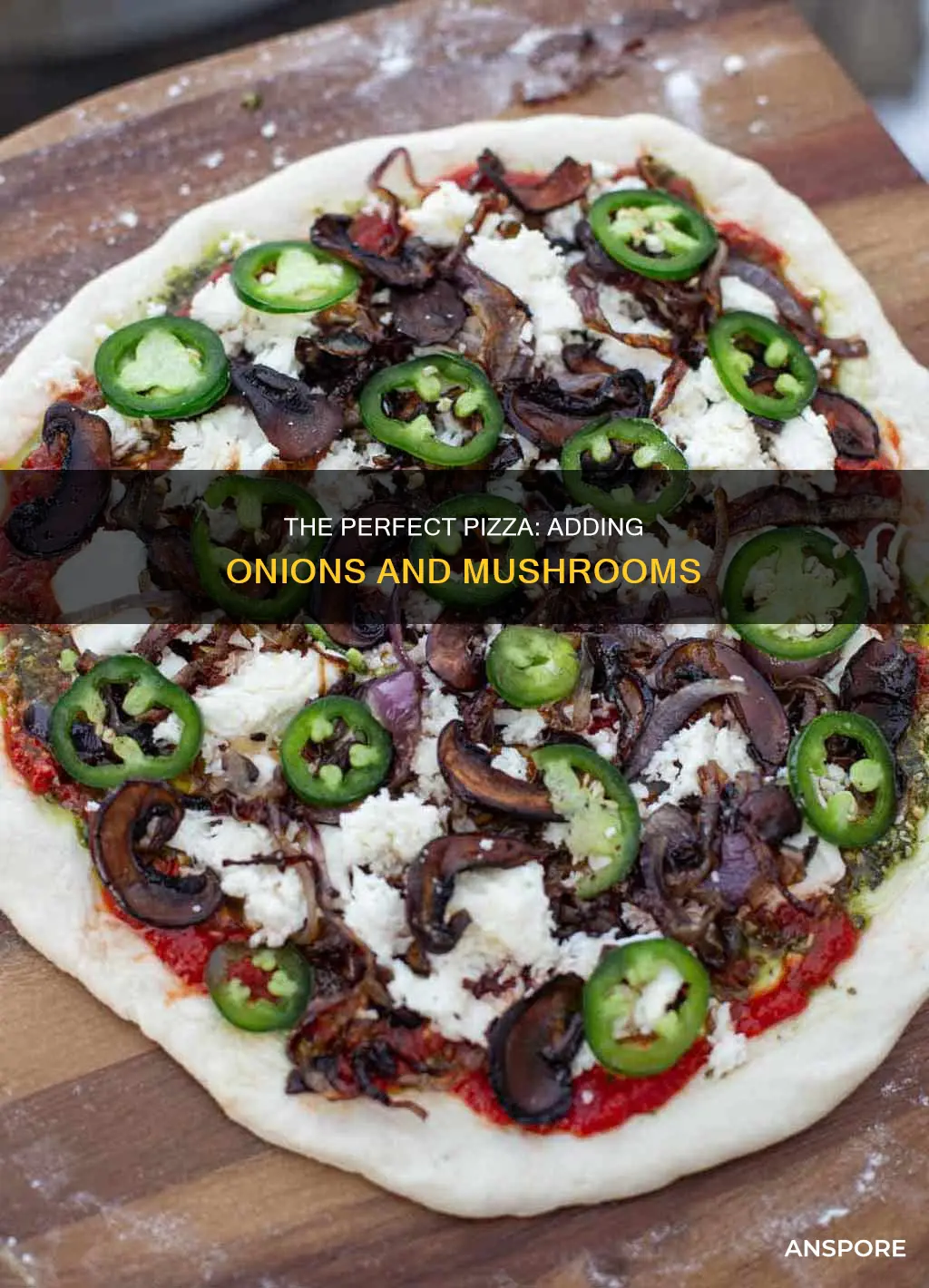how to add onions and mushrooms to pizza
