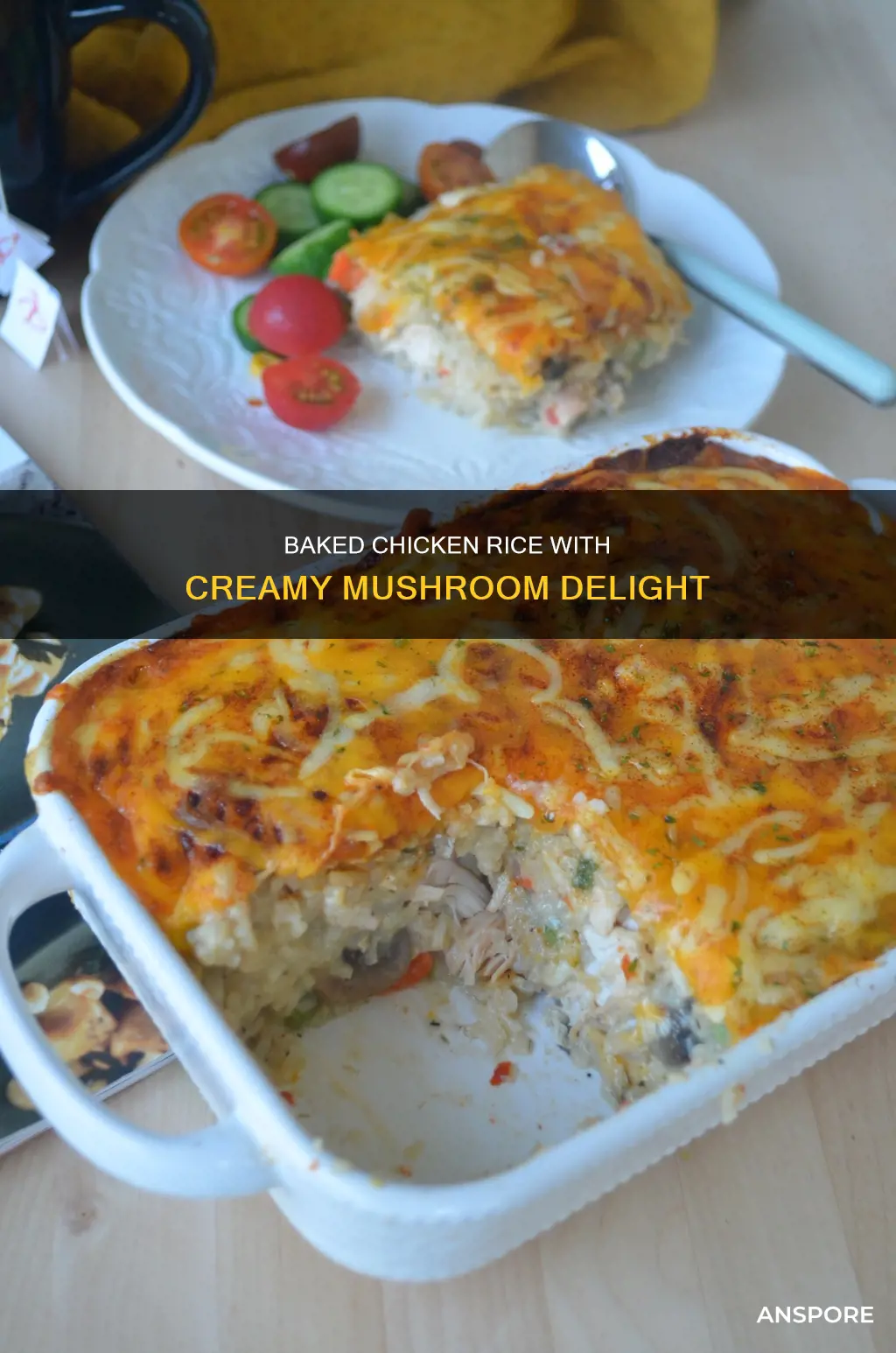 how to bake chicken rice with cream of mushroom