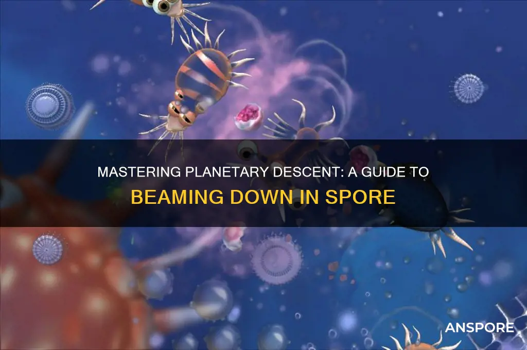 how to beam down to a planet in spore