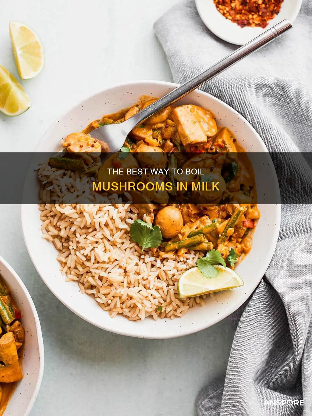 how to boil mushrooms in milk