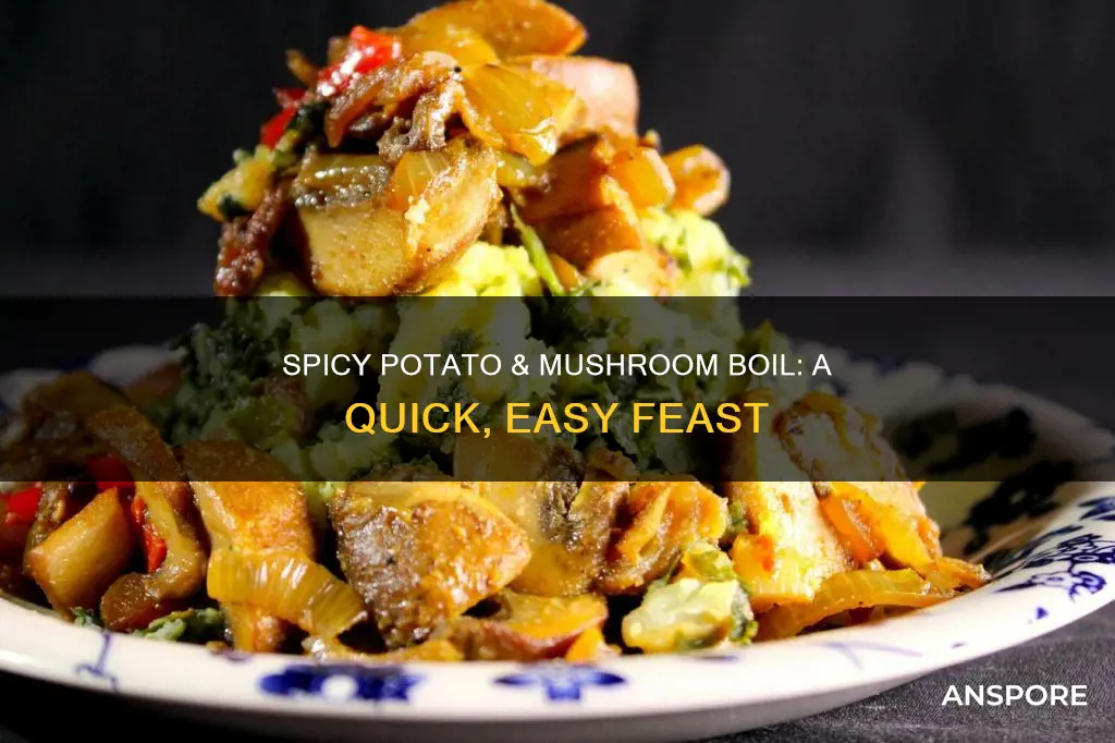 how to boil spicey mushrooms and potatoes