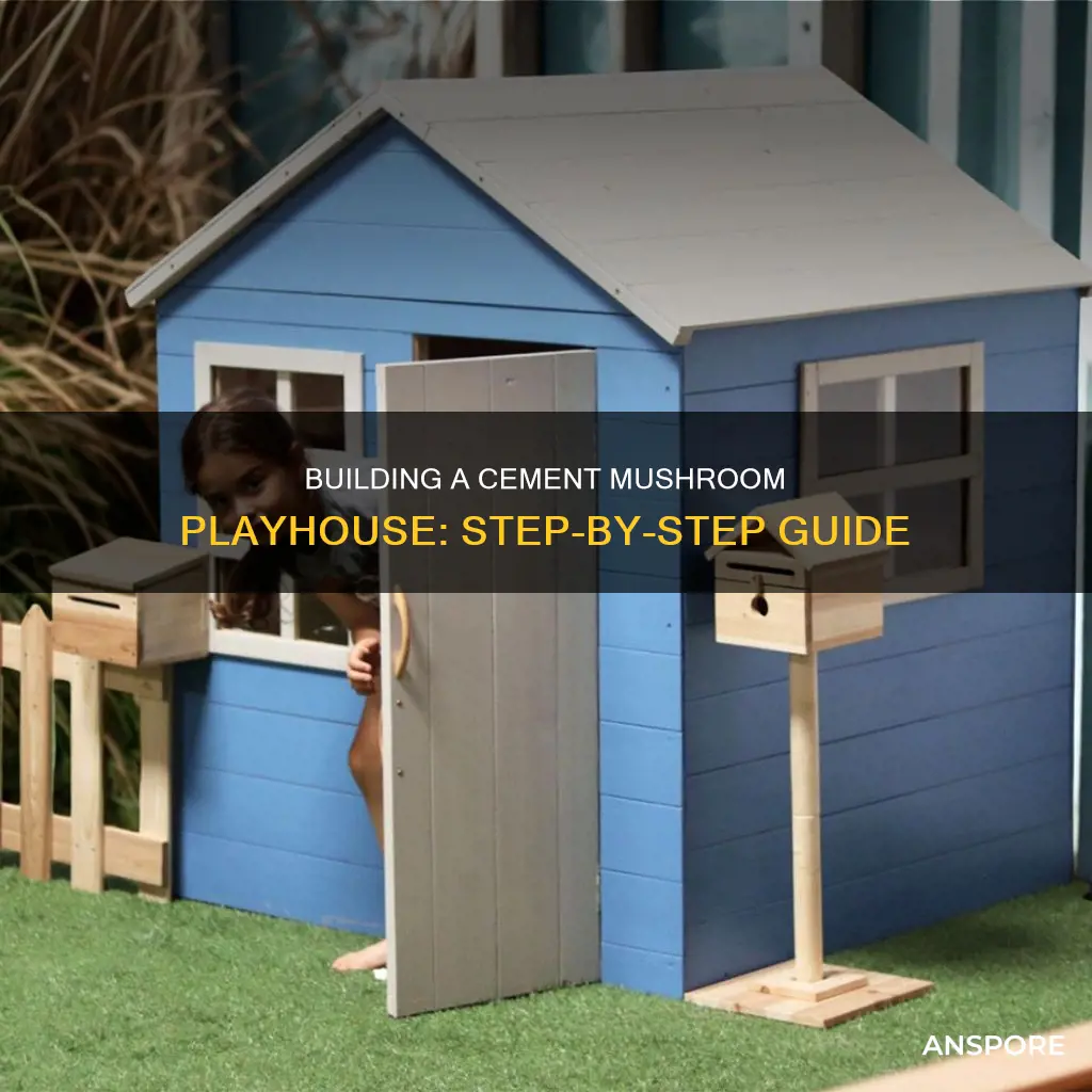 how to build step by step cement mushroom playhouse