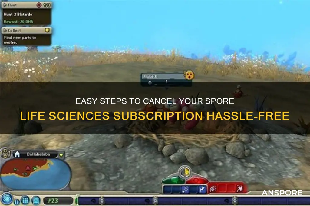 how to cancel spore life sciences subscription