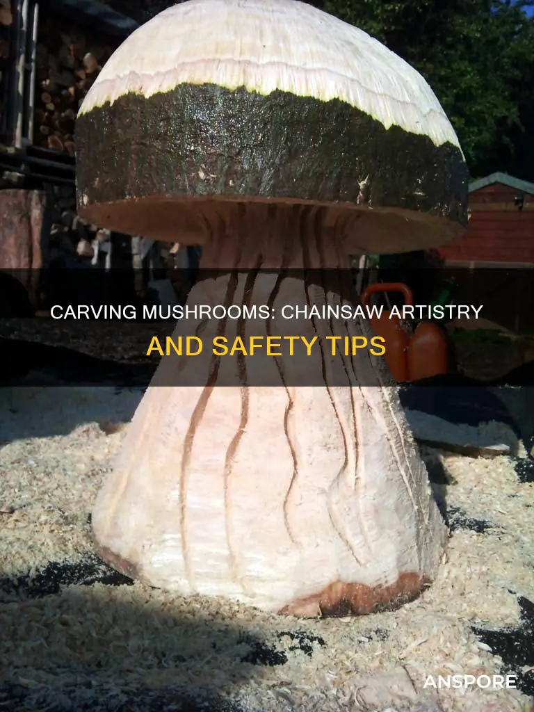 how to carve a mushroom with a chainsaw