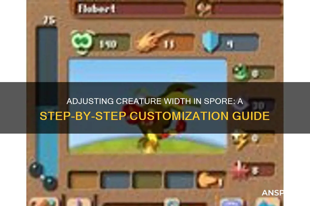 how to change the width of a creature in spore