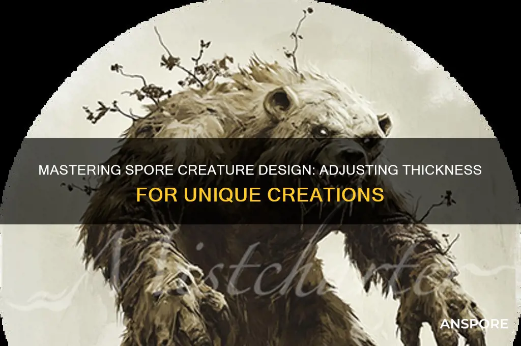 how to change thickness of creature in spore