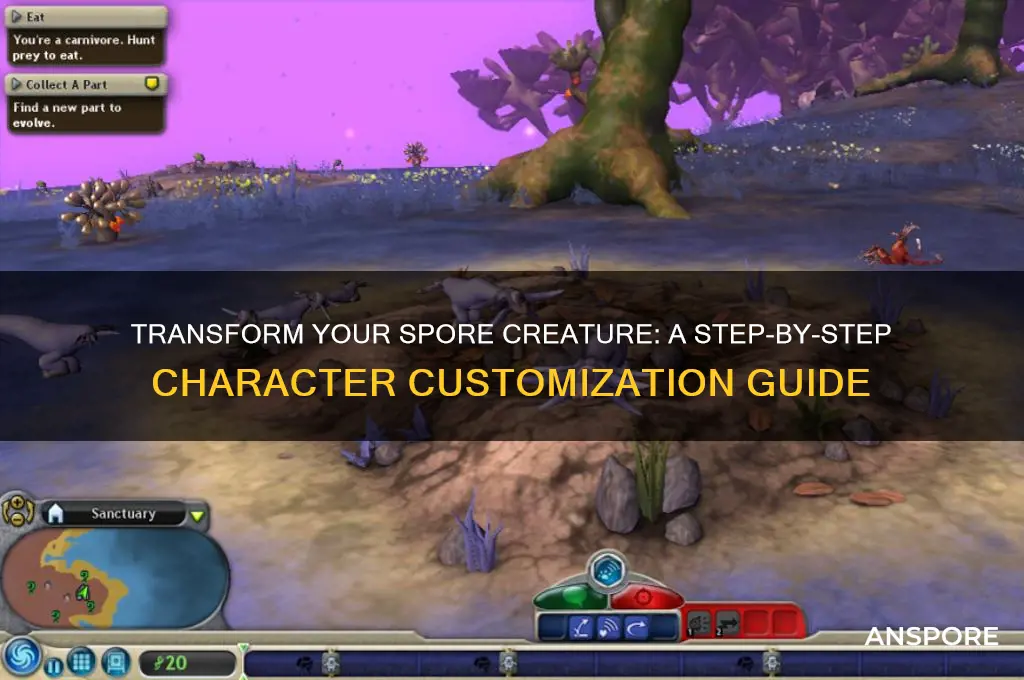 how to change your character in spore