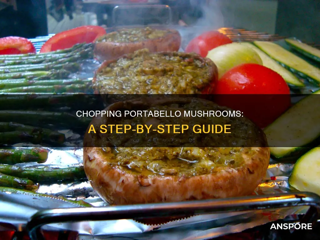 how to chop a portabello mushroom