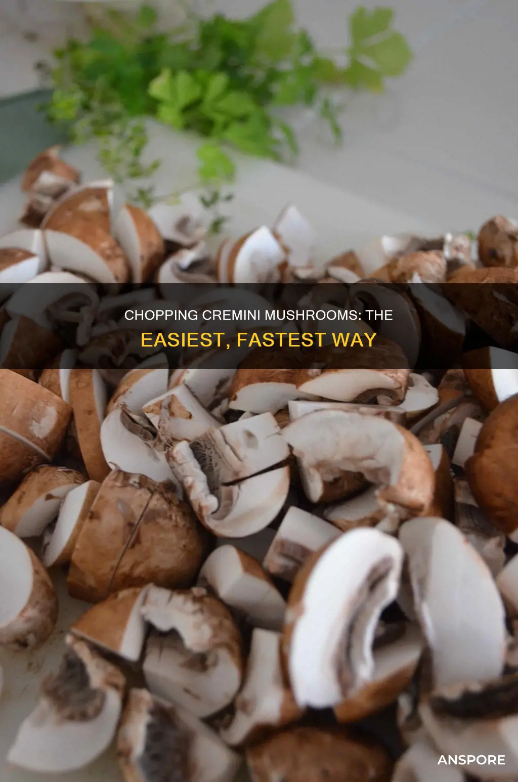 how to chop cremini mushrooms