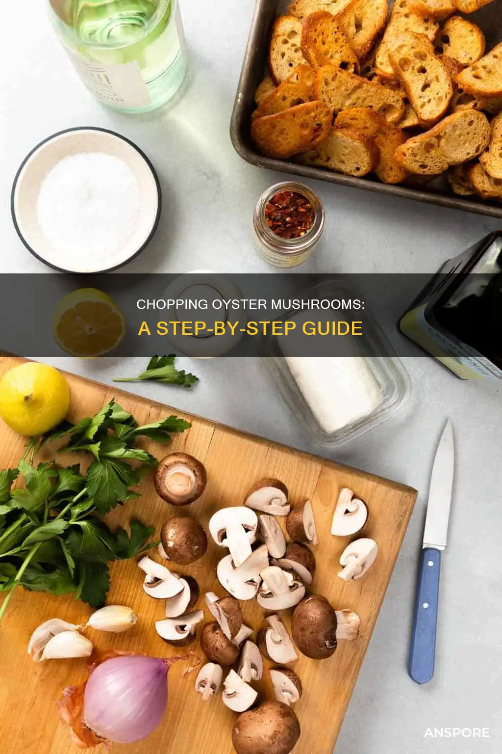 how to chop oyster mushrooms