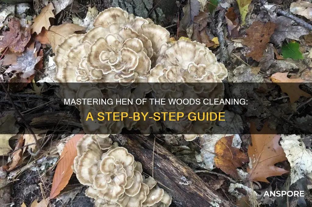 how to clean a hen of the woods mushroom