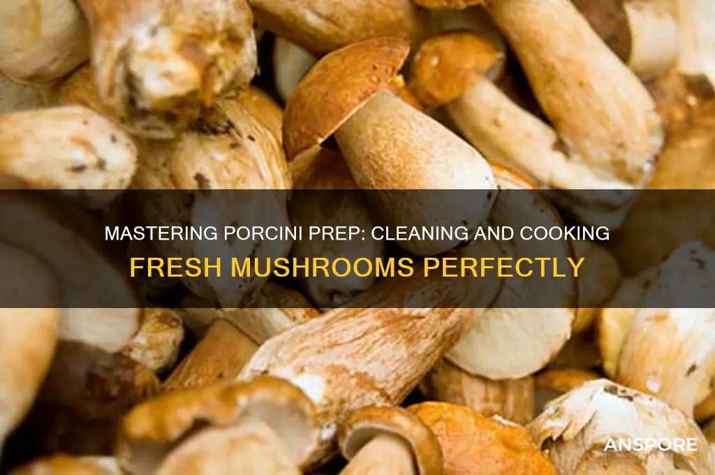how to clean and prepare fresh porcini mushrooms for cooking