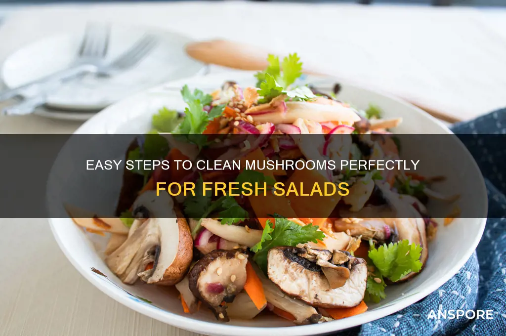 how to clean mushrooms for salad