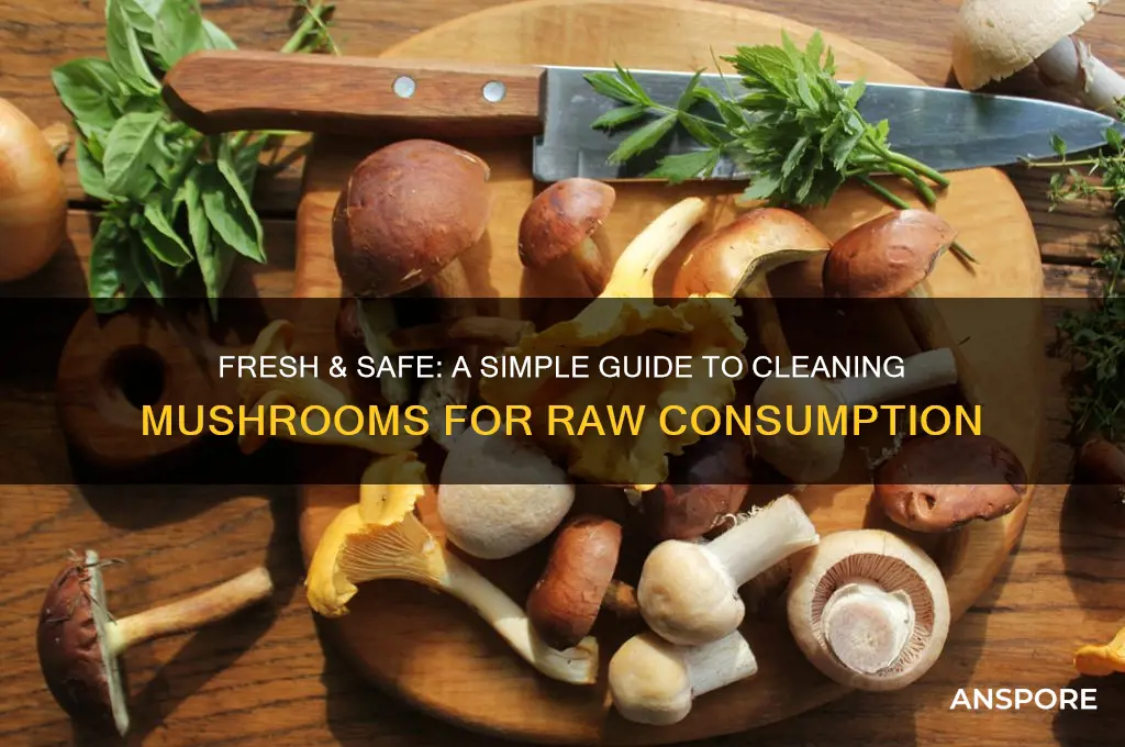 how to clean mushrooms to eat raw
