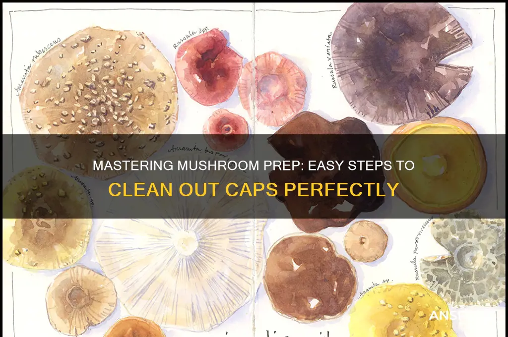 how to clean out mushroom caps