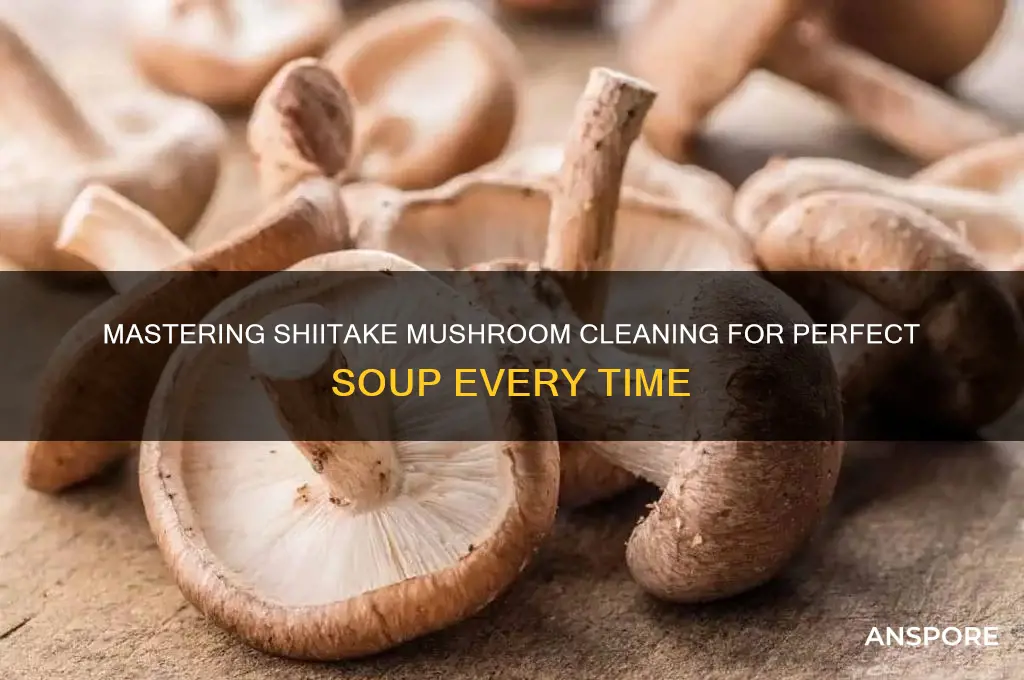 how to clean shitake mushrooms for sou