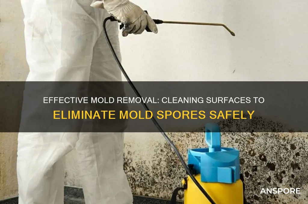 how to clean surfaces of mold spores