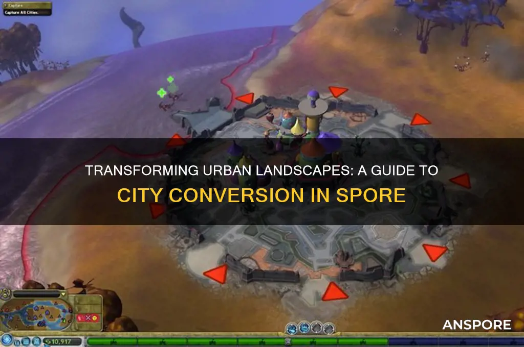 how to convert a city in spore