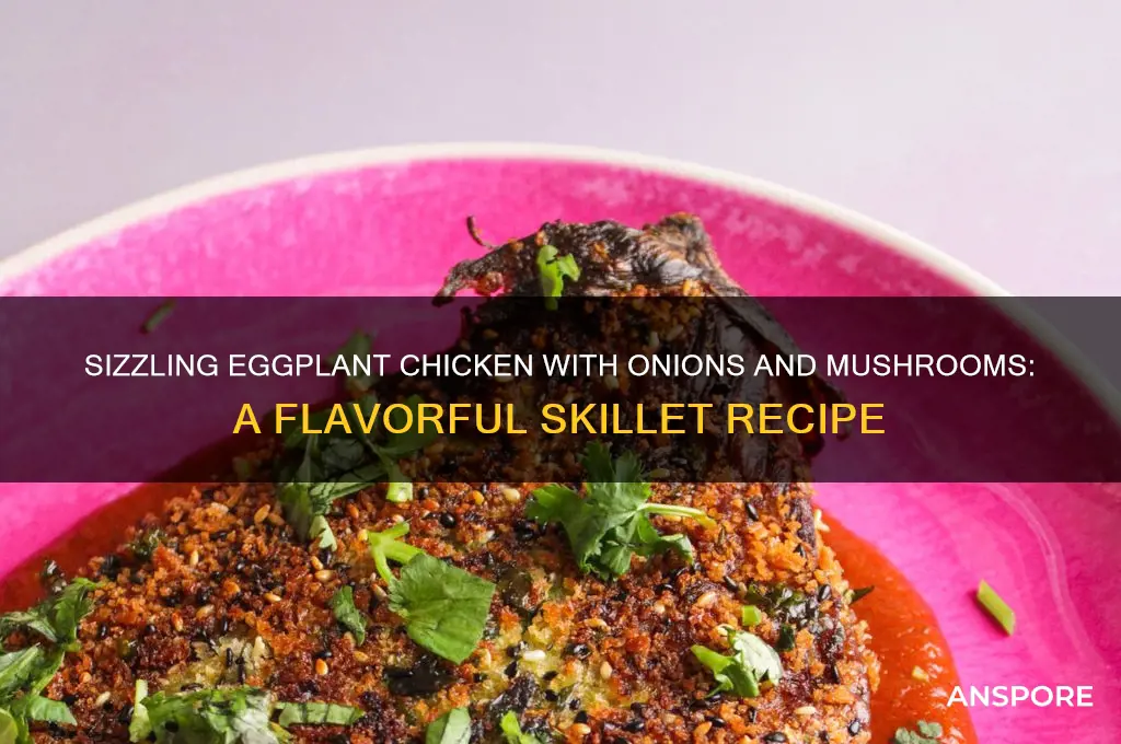 how to cook eggplant chicken chunks onions annd mushrooms