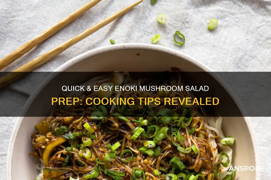 how to cook enoki mushrooms for salad