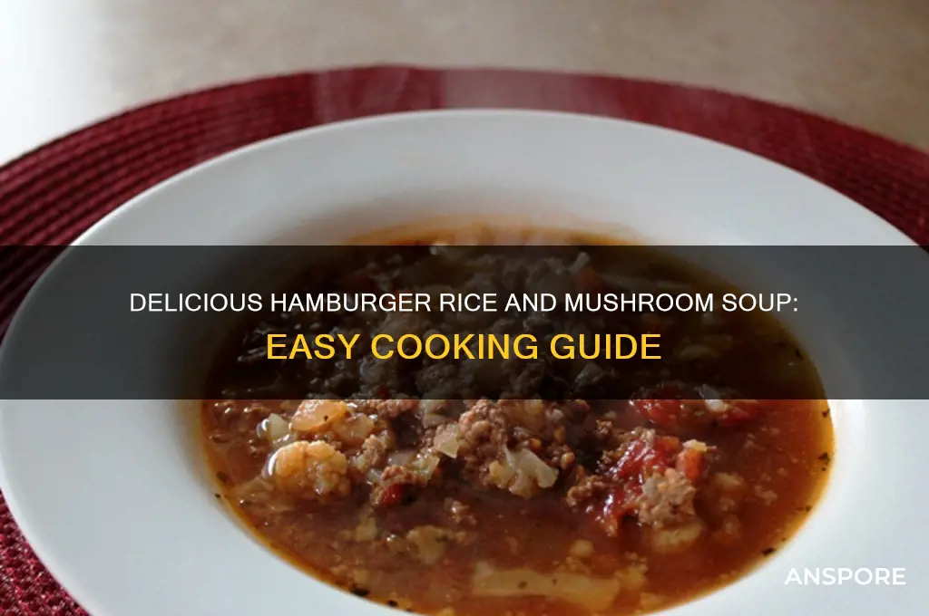 how to cook hamburger rice and mushroom soup