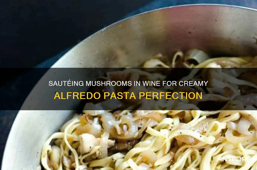 how to cook mushrooms for alfredo pasta in wine