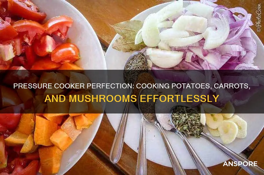 how to cook potatoes carrots and mushrooms in pressure cooker