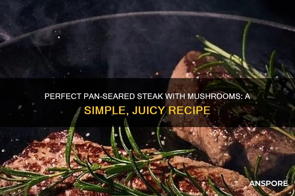 how to cook steak and mushrooms on a frying pan