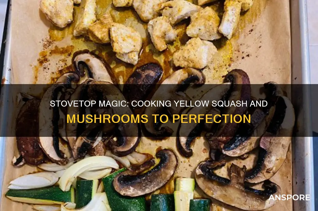 how to cook yellow squash and mushrooms on the stove