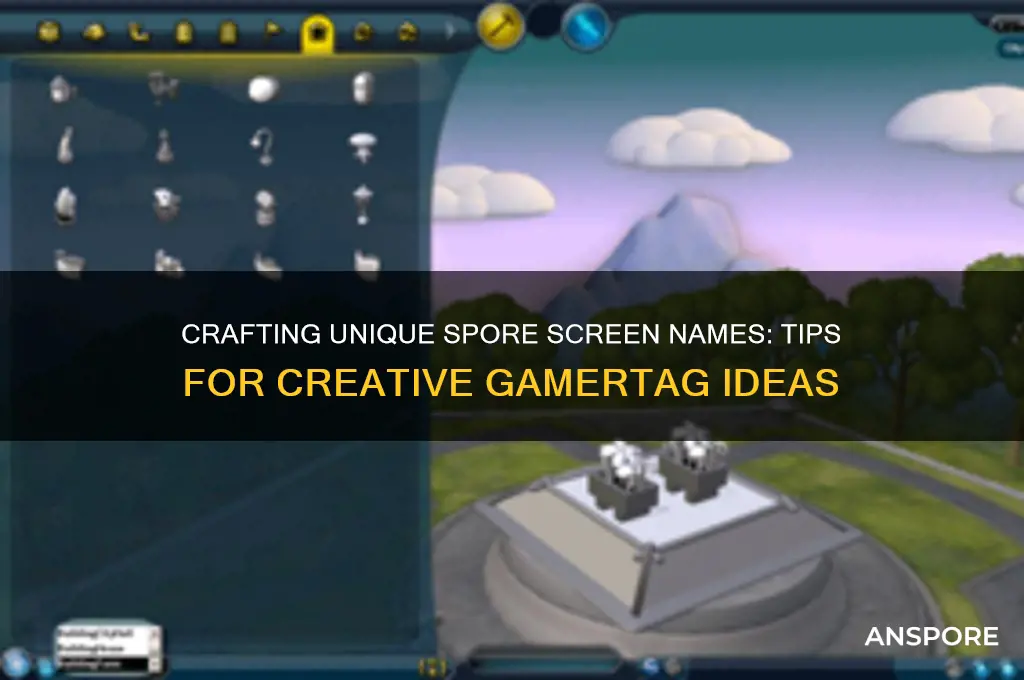 how to create a spore screen name