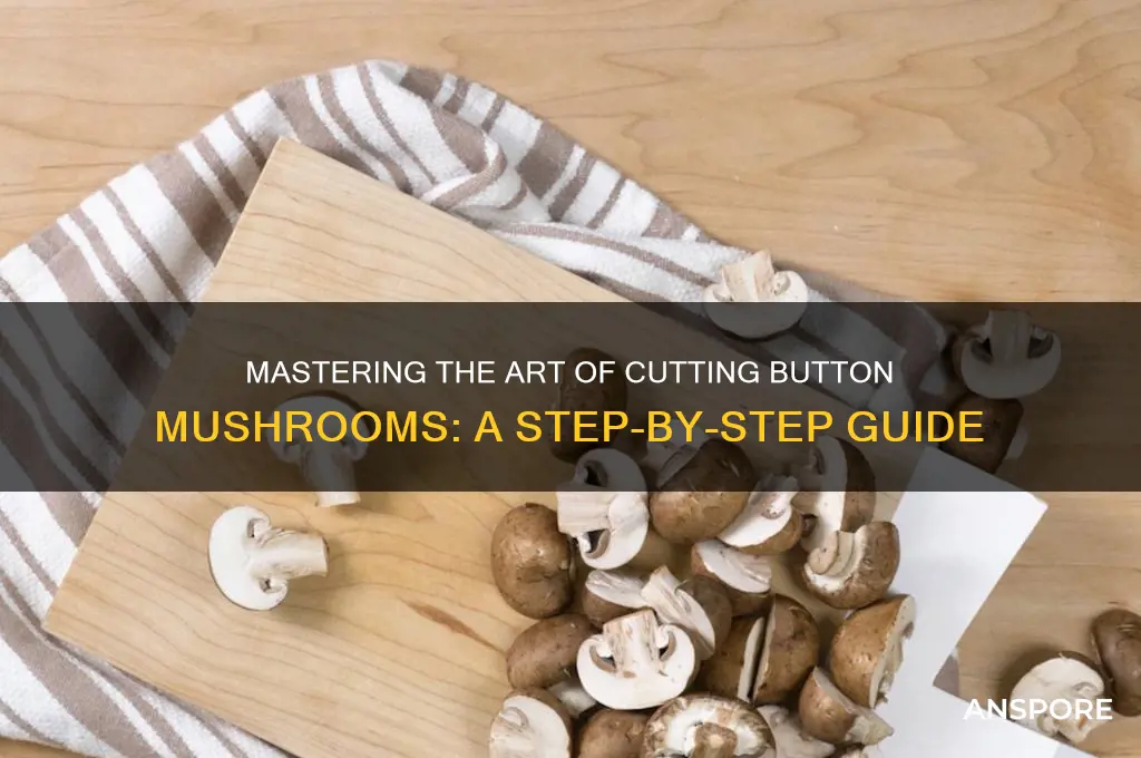 how to cut a button mushroom