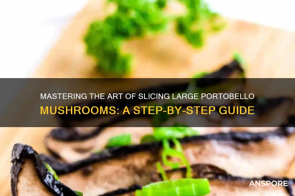 how to cut a large portobello mushroom