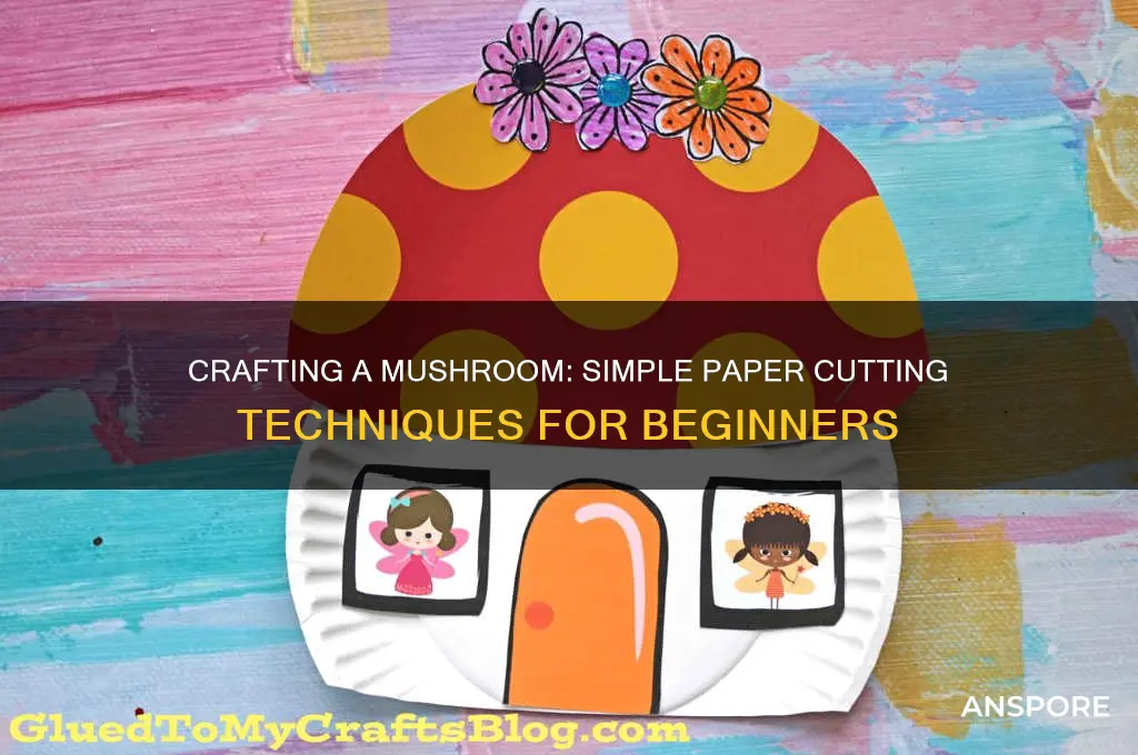 how to cut a piece of paper into a mushroom