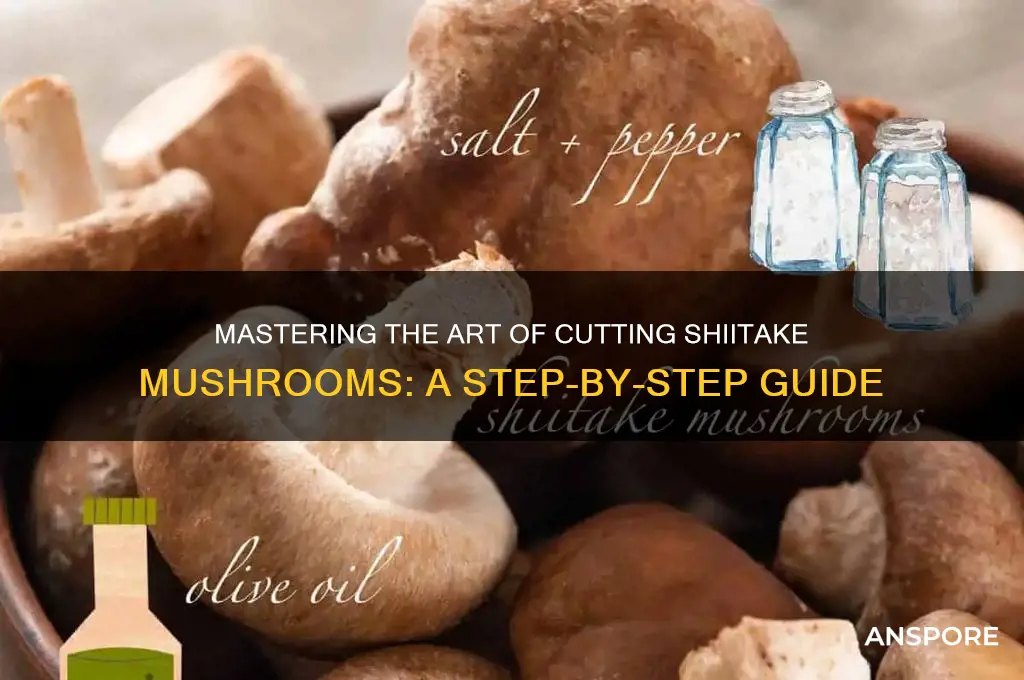 how to cut a shiitake mushroom