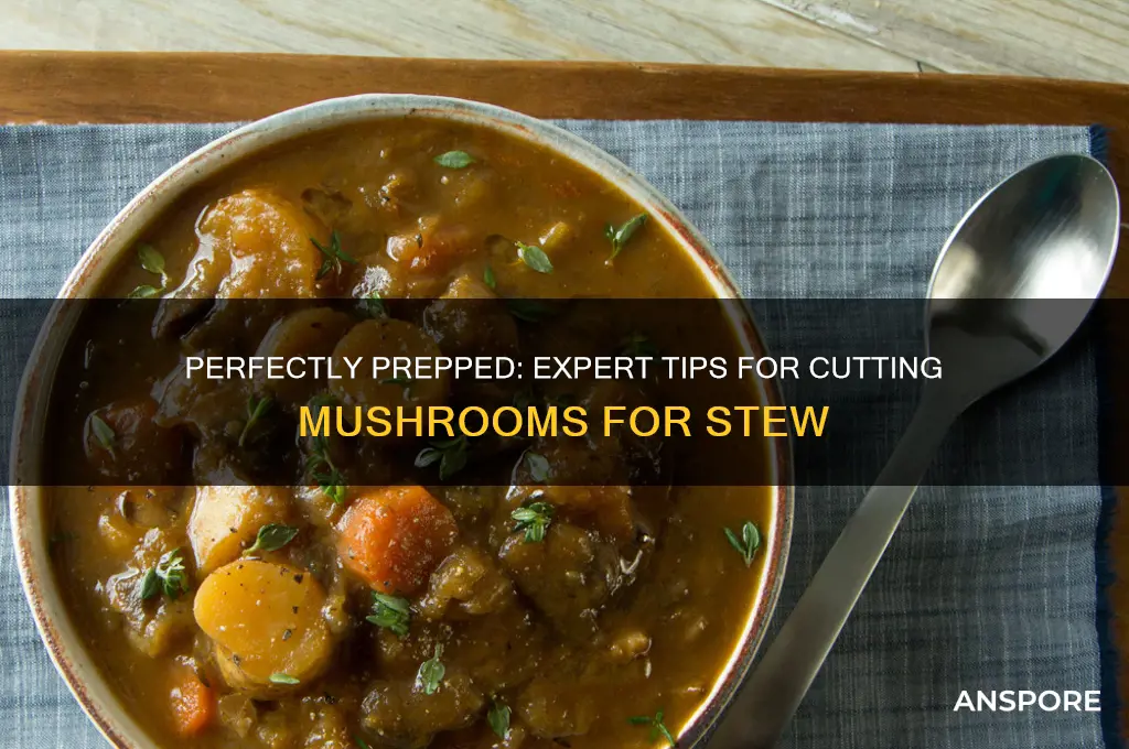 how to cut mushrooms for stew