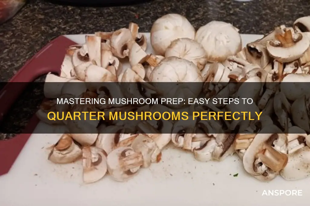 how to cut mushrooms into quarters