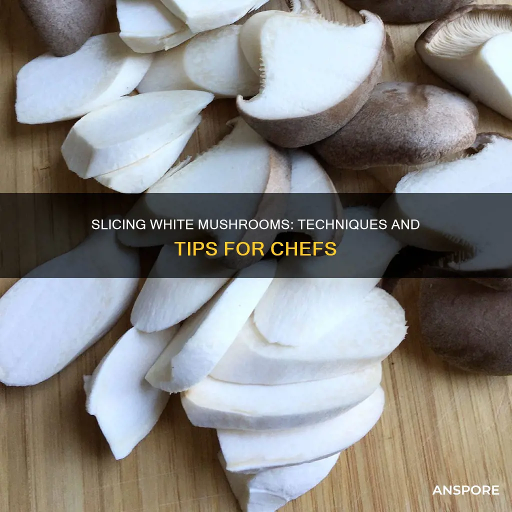 how to cut white mushrooms
