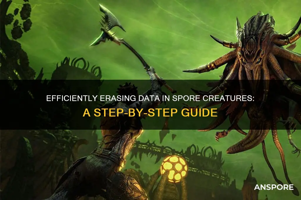 how to delete data in spore creatures